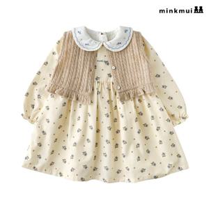 [밍크뮤]IV 쁘띠플라워베스트SET원피스 35C1540002 35C15-400-02 출산백일돌선물