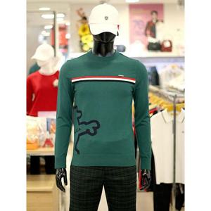 루이까스텔 세이브존03 남성 골프 가을 아이루카 인타샤 스트라이프 보더 배색 라운드 니트 AG7MESW904A