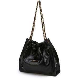 [JILLSTUART ACC][코코체인] 블랙 골드 장식 드로우스트링 체인숄더백 M JABA4F142BK