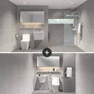 대림바스 디럭스그레이 LED 와이드플랩장 거실욕실+소형욕실 리모델링