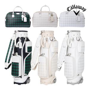 캘러웨이 필리 아가일 여성용 골프 바퀴형 캐디백 보스턴백 세트
