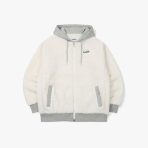 디아도라자켓 AQS D4423LFJ95OWH 컴피 플리스 후드집업 OFF WHITE