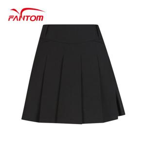 [팬텀] 여성 뒷밴딩 플리츠 큐롯 스커트 222C1PC954_BK