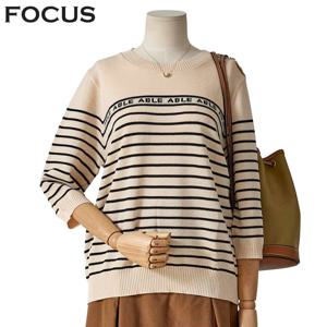 [포커스]견장 영문 7부 니트_FF4H3KT3005