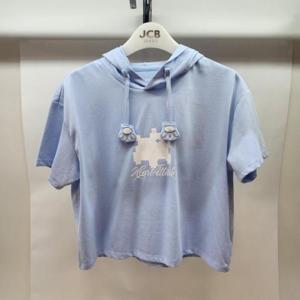 애플핑크 HC06 퍼지 캣 후드 반팔티셔츠 APK8U324GST