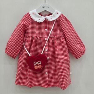 [아가방]웬디체크원피스세트(가방)레드 01S524055