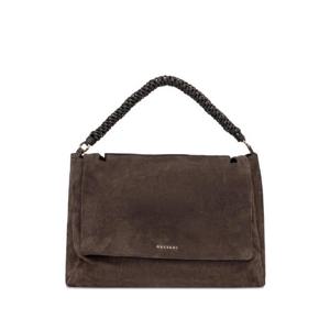 25 FW 오르치아니 스베바 피치 XL 라지 브레이디드 핸들 스웨이드 토트 백 B02185PEO TP442871311