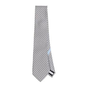 페라가모 엘리펀트 프린트 실크 타이 351283 0784672 GRIGIO