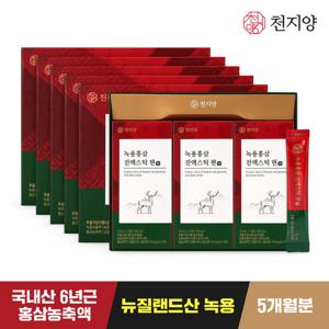 [천지양]녹용홍삼 진액스틱 현 30포 5박스 +쇼핑백