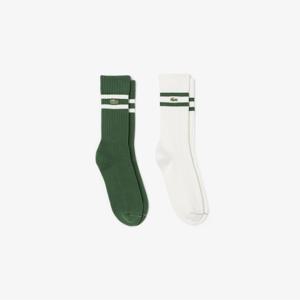 [25FW 15%쿠폰]라코스테 공식 공용 트라이프 티핑 크루 삭스 2P 번들 RA6842-55N YRR