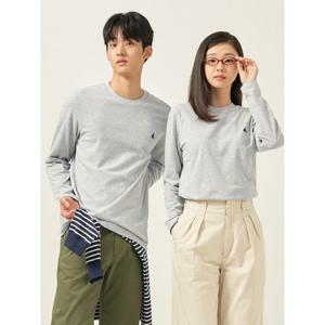 [빈폴멘] [Essential] 남녀공용 수피마코튼 라운드넥 티셔츠 - 그레이 (BC5741E023)