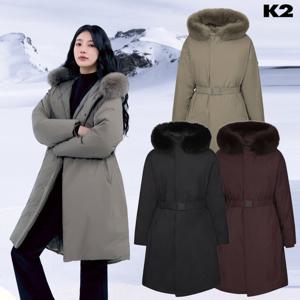 K2 여성 KWW25 548 [수지착용]롱 구스다운 GOLDEN K95 에끌레어 COAT FOX W - KWW25548-GS