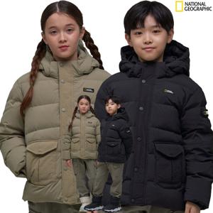 내셔널지오그래픽키즈 포켓 배색 스크레치 덕 다운 점퍼 K234UDW080