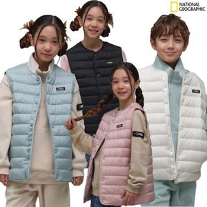 내셔널지오그래픽키즈 라운드 넥 경량 덕 다운 베스트 K234UDV020