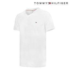 타미힐피거 반팔티셔츠 브이넥 남성 화이트 09T3140-100