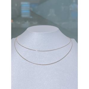 미니골드 14K 베이직 큐브 더블 체인 목걸이 NMSM4070