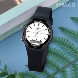 카시오 AW-90H-7E 듀얼 학생 아나디지 캐쥬얼 남녀공용 우레탄