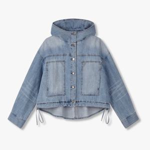 VOV  드로스트링 헴 후디드 데님 셔츠 (7115255481)