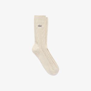 [25FW 15%쿠폰]라코스테 공식 여성 캐시미어 블렌드 케이블 중목 양말 RA225E-55N XFJ