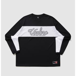 엄브로 컬러블럭 오버핏 메쉬 긴팔티셔츠 B1 UQ321CRL72 BLK0 WHT0