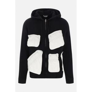 꼼데가르송 블랙 울 블렌드 펠트 후드 가디건 1NJ014W24 1BLACK