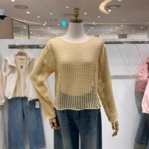 [밸리걸] 펀칭 시스루 롱슬리브 니트 811650