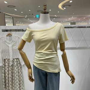 [밸리걸] 셔링 언발란스 티셔츠 811850