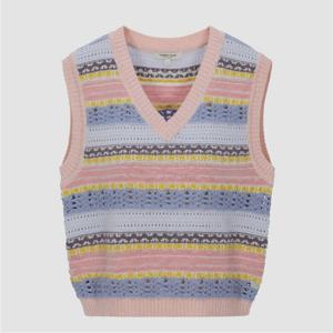 [써스데이아일랜드][여성]7도 자카드 니트 베스트(T252MVT139W)