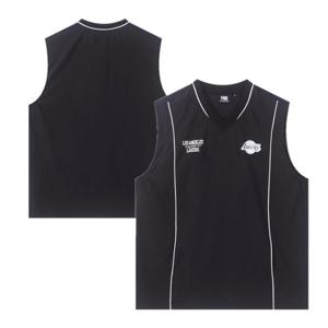 [NBA] LAL 컬러블록 경량 우븐 슬리브리스 (블랙) N252TS433P