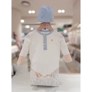 오가닉맘 밀키블럭면모달긴소바디수트+모자세트(출산백일돌선물) (MKFTQS06)