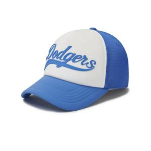 MLB 바시티 컬시브 레터링 배색 메쉬캡 A5 3AMC00343 07BLS