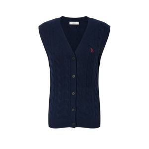 헤지스 여성 25FW 캐시미어 블렌디드 케이블 베스트 다크네이비 HSSW5D801N3
