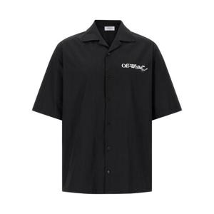 오프화이트 반팔 셔츠 OMGG01FF25FAB00410011001 White Black