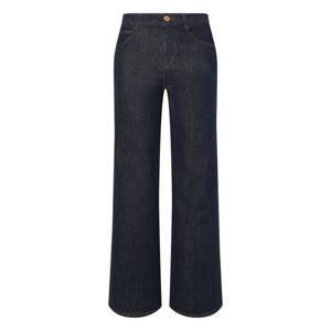 헤지스 여성 25FW Essential 세미와이드 기모 생지 데님 팬츠 네이비 HSPA5D983N3