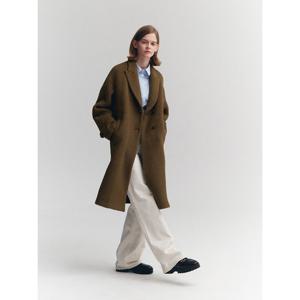 모우트 ALPACA MOHAIR HALF COAT_ASH KHAKI [MO22WCT004B]