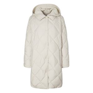 헤지스 여성 25FW 니트후드 롱 구스 다운 점퍼 라이트베이지 HSJU5D012I1