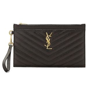 25 FW 생로랑 YSL 모노그램 퀼트 스트랩 미니 클러치백 블랙 584719 BOW01 1000