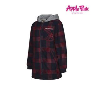 [애플핑크][애플핑크] 후드 집업 체크 양털점퍼 (APF0O603GSZ)