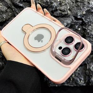 아이폰13 프로 맥스 더블브래킷 카메라보호 링 투명 하드 케이스
