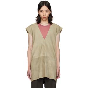 25 FW 릭오웬스 남성 오프 화이트 포터빌 딜런 가죽 티셔츠 242232M213051