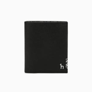 [헤지스] [CHESTER]블랙 체크장식 소가죽 중지갑 HJWA5E295BK