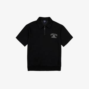 휠라반팔티 KQC FS2TSG2102X-BLK 면혼방 하프집업 반팔티