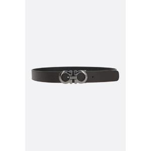 FERRAGAMO Gancini reversible belt in textured leather 675542 085DOUBLEADJUSTMORO