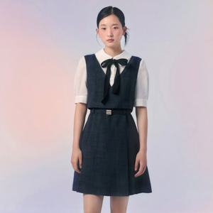 [라인]셔츠 레이어드 A라인 원피스 (NNOPPE61)