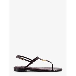 FENDI Fold leather sandals with reptile effect 8Y8713