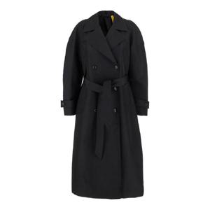 MONCLER GENIUS Zake Black Coat with Wide Classic Lapels and Removable Belt in Tech Fabric Woman 1C00005M6518999