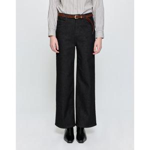 헤지스 여성 25FW Essential 와이드 생지 데님 팬츠 블랙 HSPA5D882BA