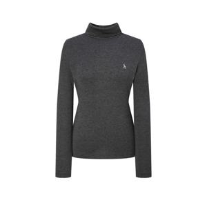 헤지스 여성 25FW Essential 코튼 모달 터틀넥 긴팔 티셔츠 차콜그레이 HSTS5DC92CG