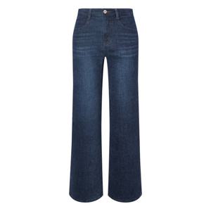 헤지스 여성 25FW Essential 세미와이드 기모 데님 팬츠 네이비 HSPA5D983N2