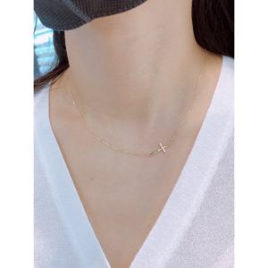 미니골드 14K 라인 크로스 목걸이 NNKM4322